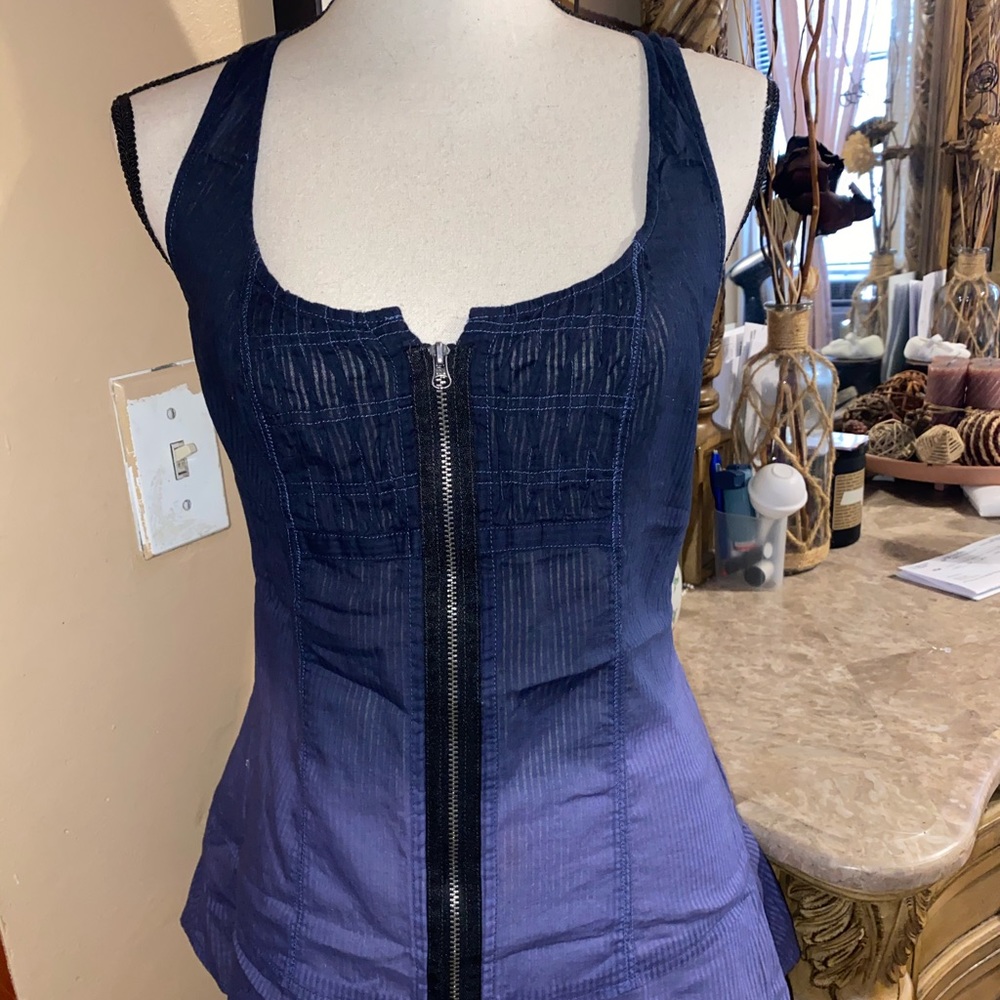 Free People Navy and Purple Tank Top